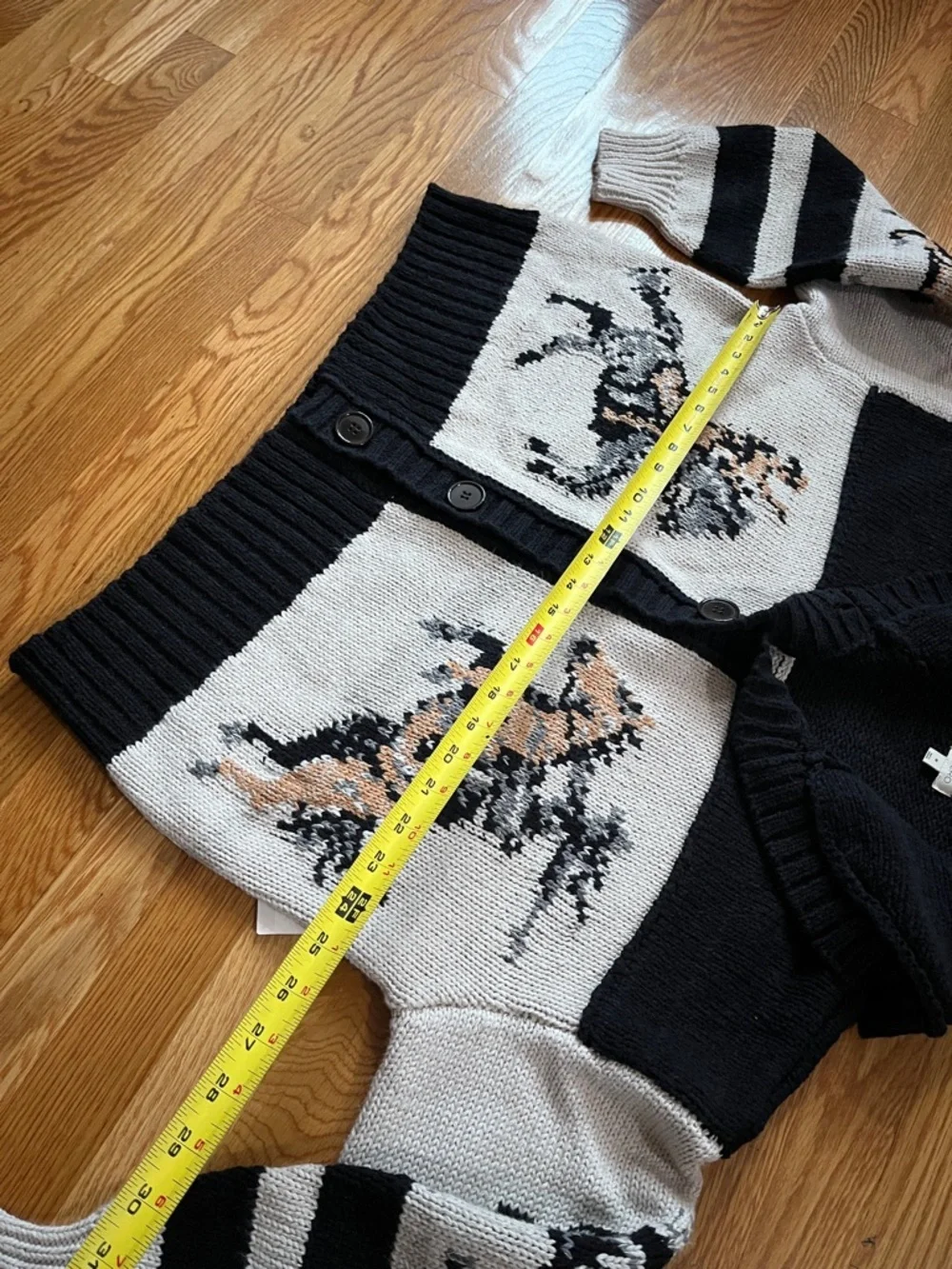 Anthropologie x Pilcro Horse Graphic Cardigan Sweater Size Medium NWT - Picture 9 of 14